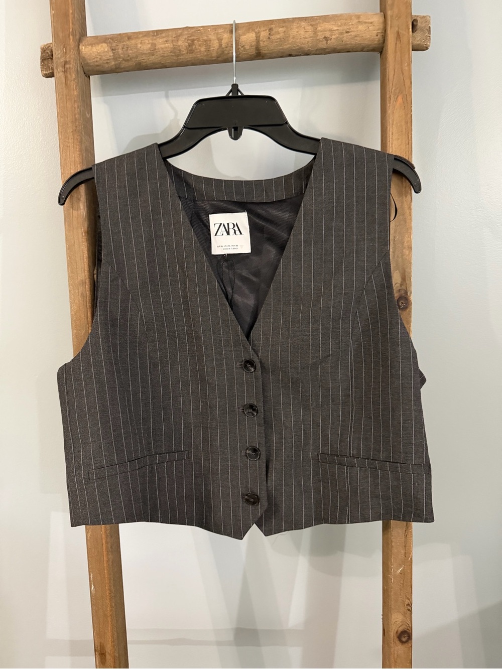 ZARA Women’s Charcoal Pinstripe Women's Vest